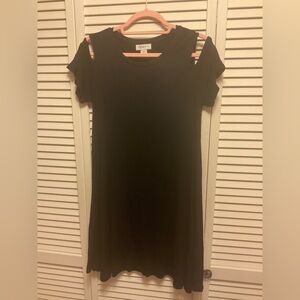 Style & Co Petite Medium Black Open Shoulder Dress. PTP 16”